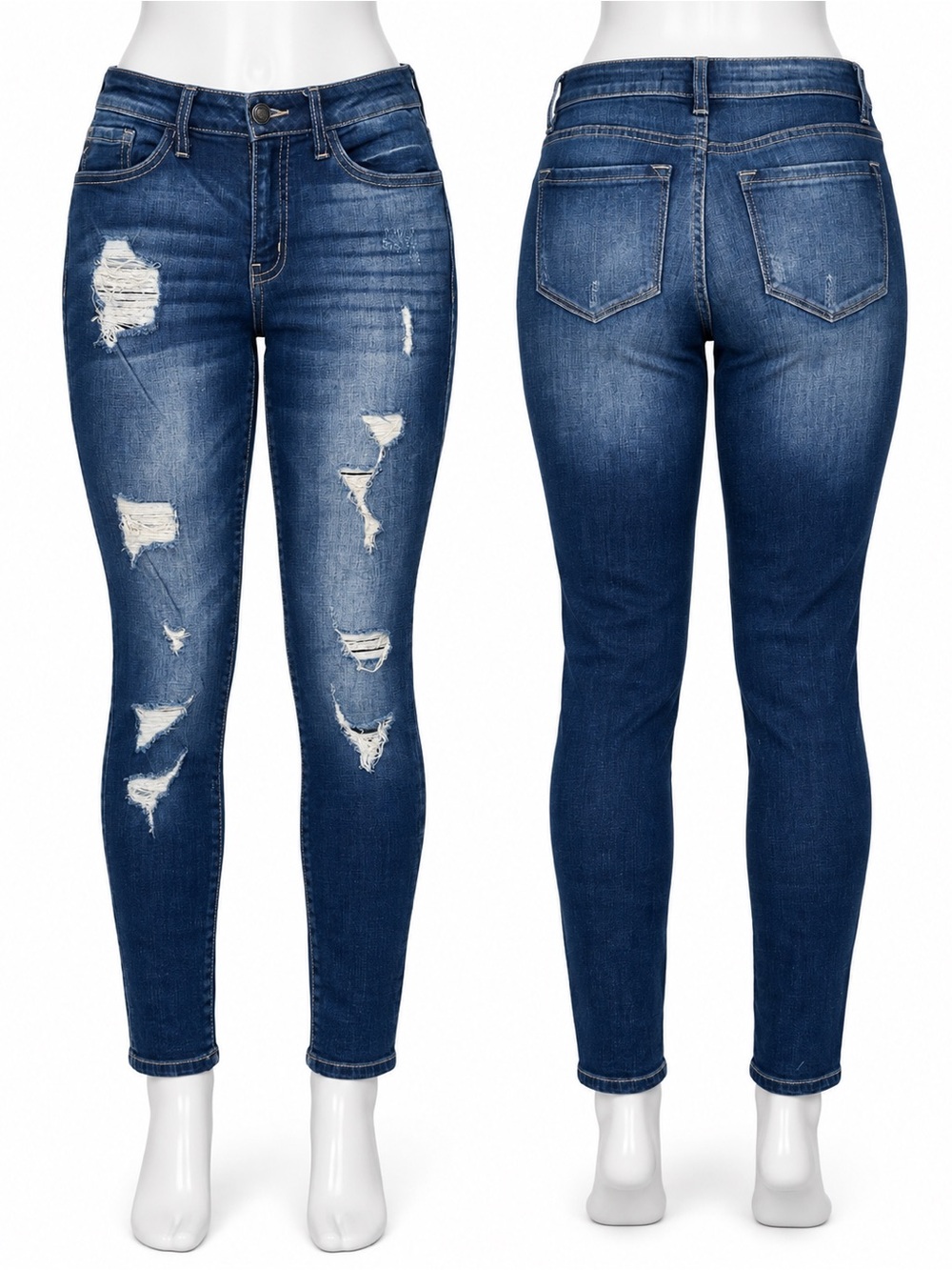 KanCan Blue Ripped High-Rise Jeggings